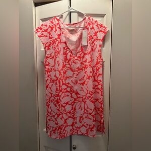 NWT LILLY PULITZER TALLI V NECK COVERUP SIZE M CANE CORAL CRAB COLLAB MEDIUM